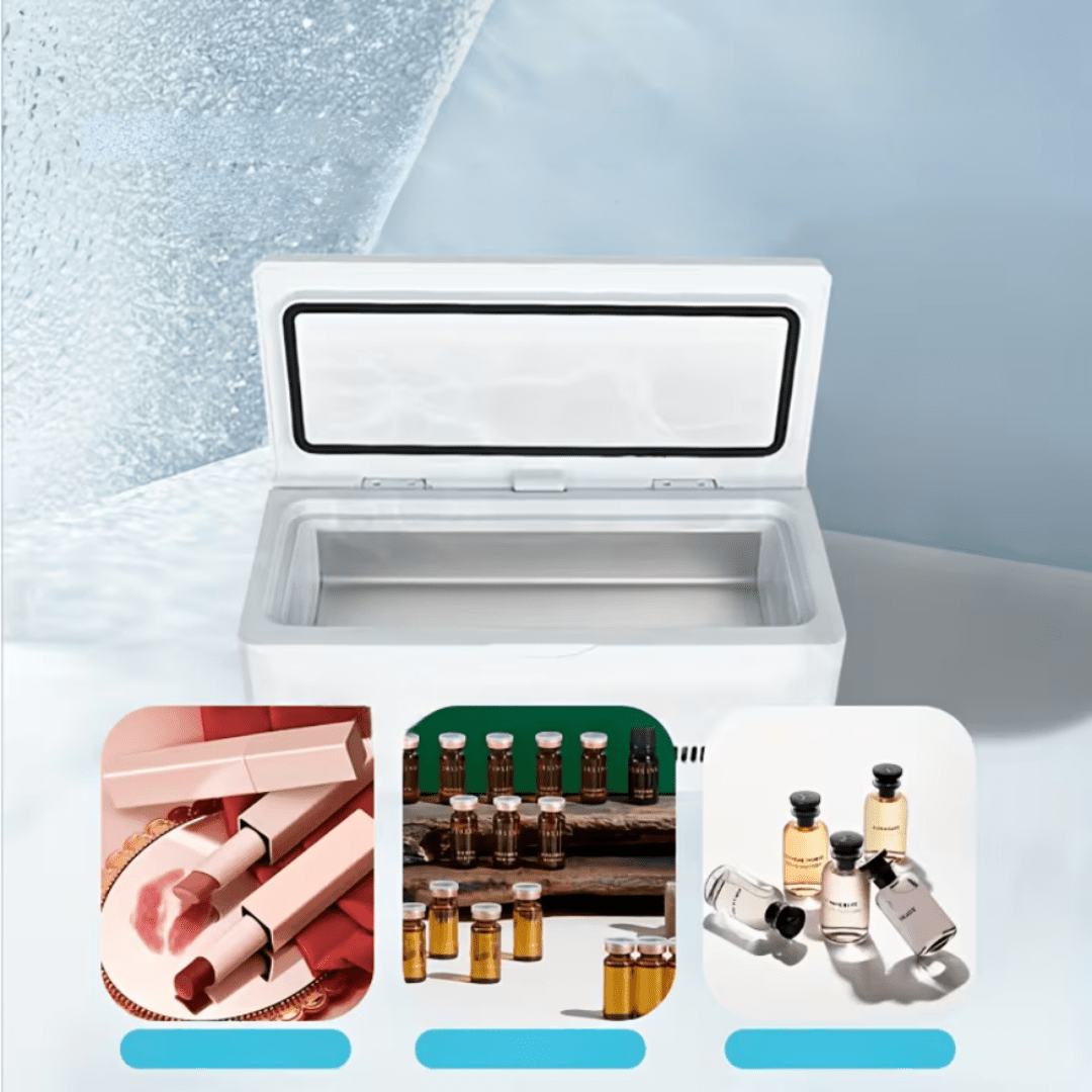 Portable Mini Fridge with USB Port, Rechargeable Battery and LED Display – Compact Design for Travel and Desktop Use