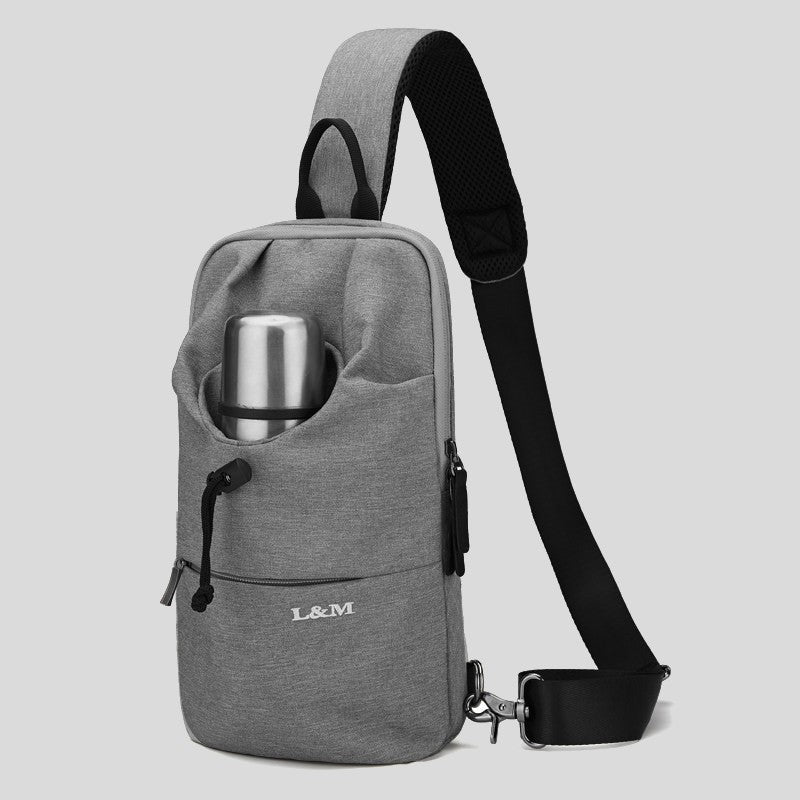 Portable Waterproof Sling Bag with Cup Holder for Travel, Biking and Gym