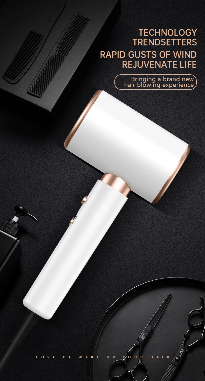 Professional 2400W Hair Dryer with Hot and Cold Air - Powerful Negative Ion Salon Hairdryer