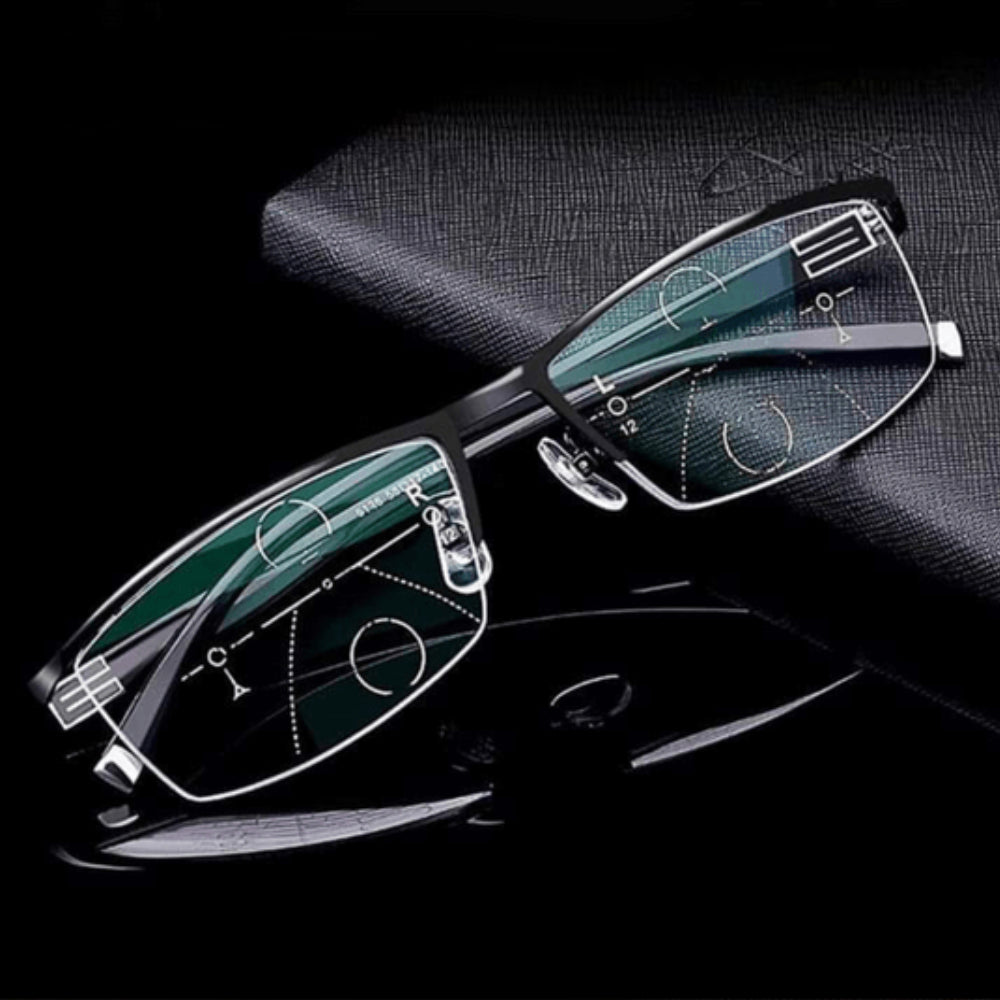Progressive Multifocal Reading Glasses with Blue Light Filtering Lenses