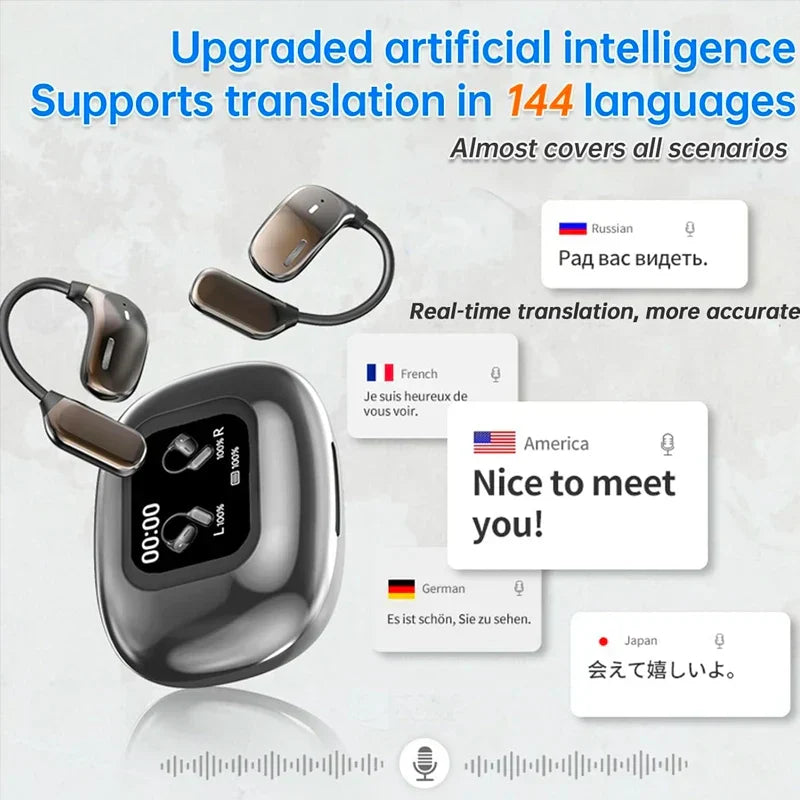 Real-Time Translator Earbuds with LCD Touchscreen