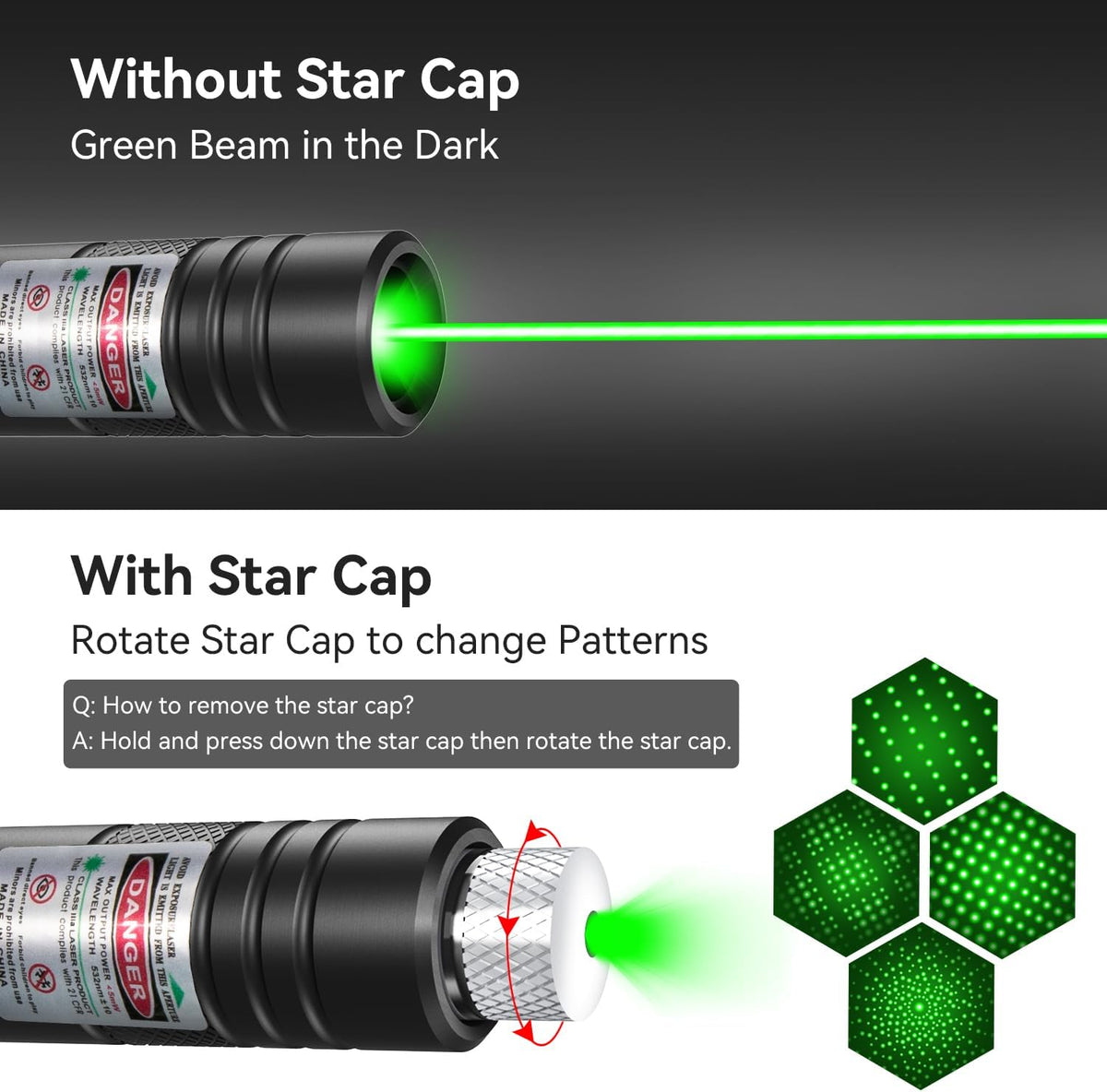 Rechargeable Green Laser Pointer Outdoor Metal Torch