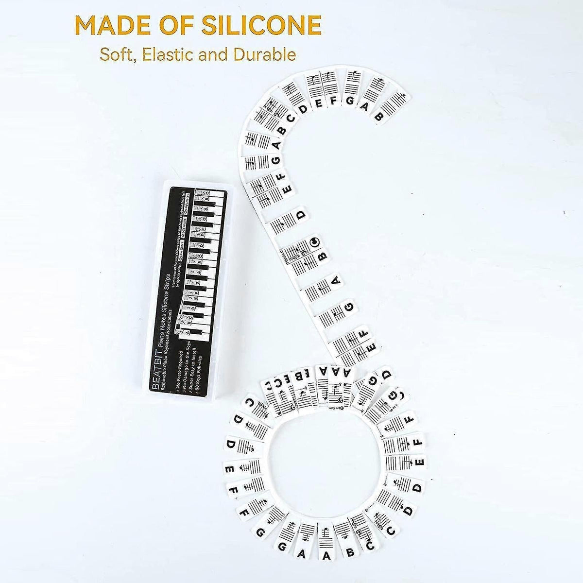 Removable Silicone Piano and Keyboard Labels