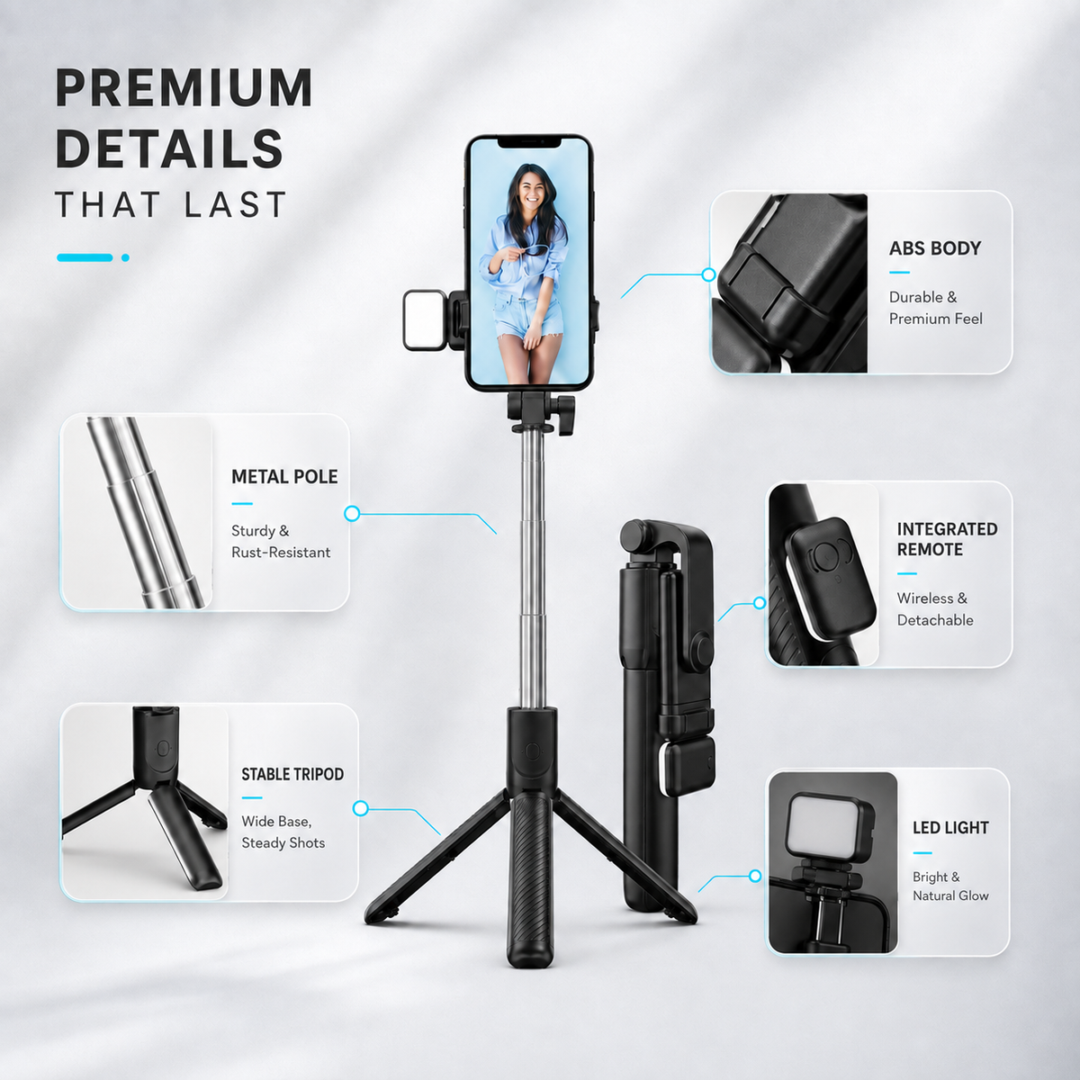 Retractable Selfie Stick Tripod