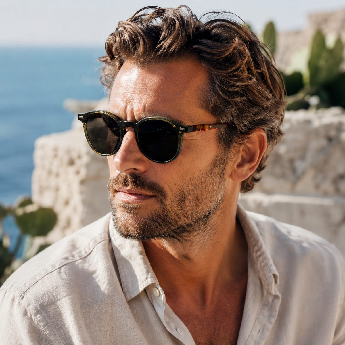Retro Round Polarized Sunglasses with UV400 Protection