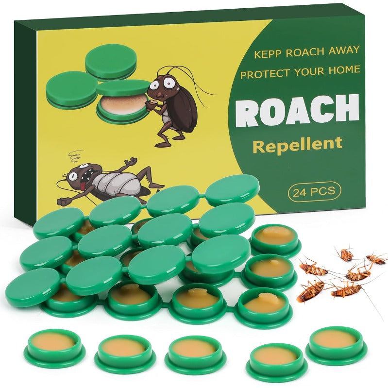 Roach Bait Discs with Enclosed Housing for Indoor Placement, 24-Pack