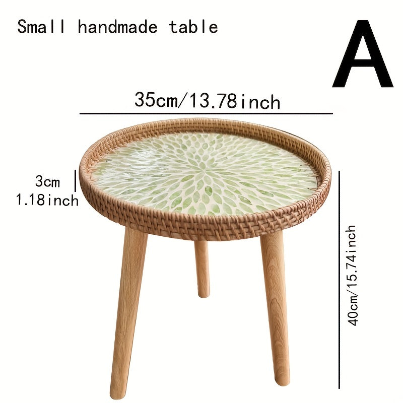 Scandinavian Rattan Side Table for Home