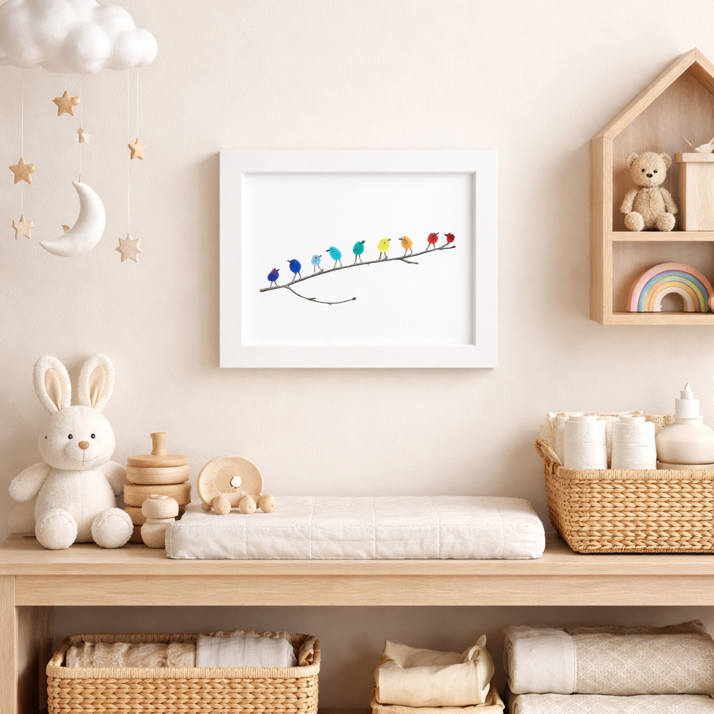 Sea Glass Birds on Driftwood Framed Wall Art Coastal Display