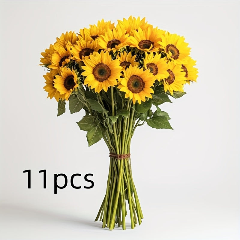 Set of 11 Vibrant Sunflowers – Ideal for Autumn, Weddings, and Garden Decor