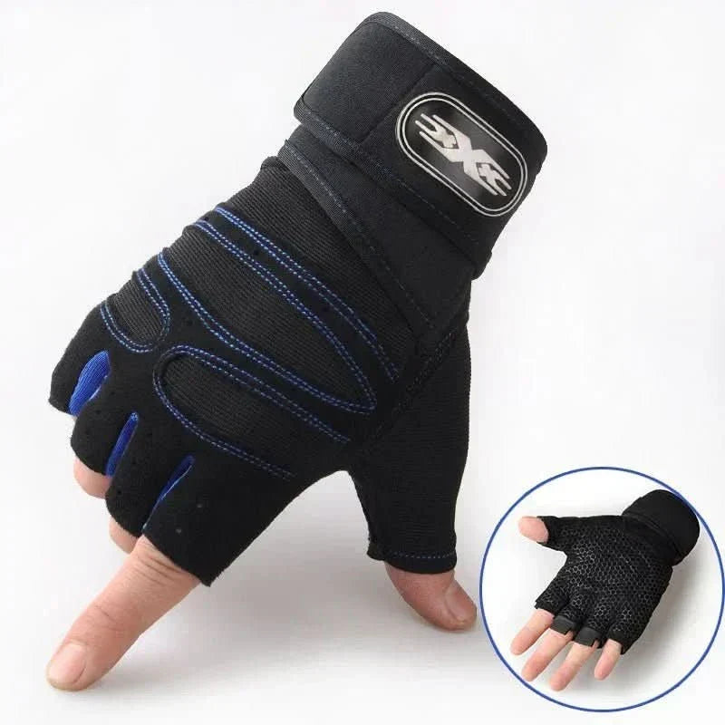 Shock-Absorbing Workout Gloves with Wrist Support for Weight Training, Fitness and Cycling