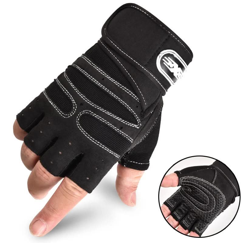 Shock-Absorbing Workout Gloves with Wrist Support for Weight Training, Fitness and Cycling