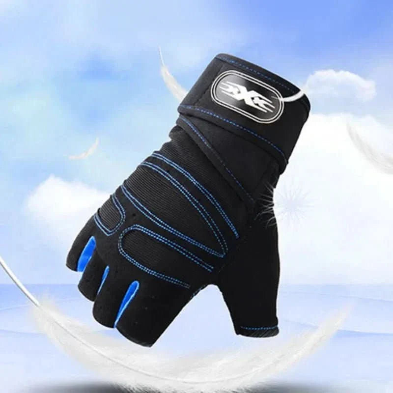 Shock-Resistant Workout Gloves with Wrist Support for Weightlifting, Fitness & Cycling