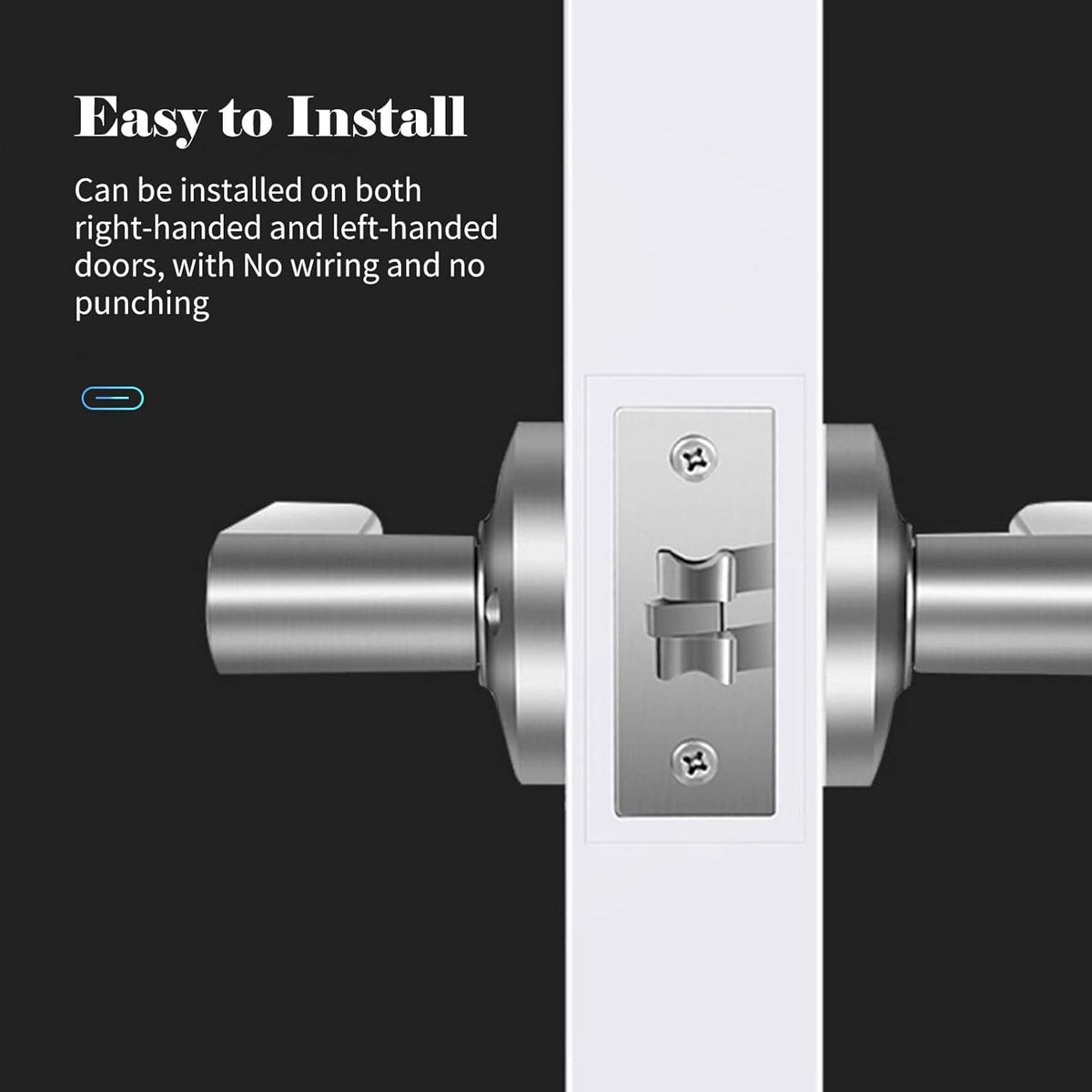 Smart Fingerprint Door Lever Lock with Key Access & 30-User Capacity