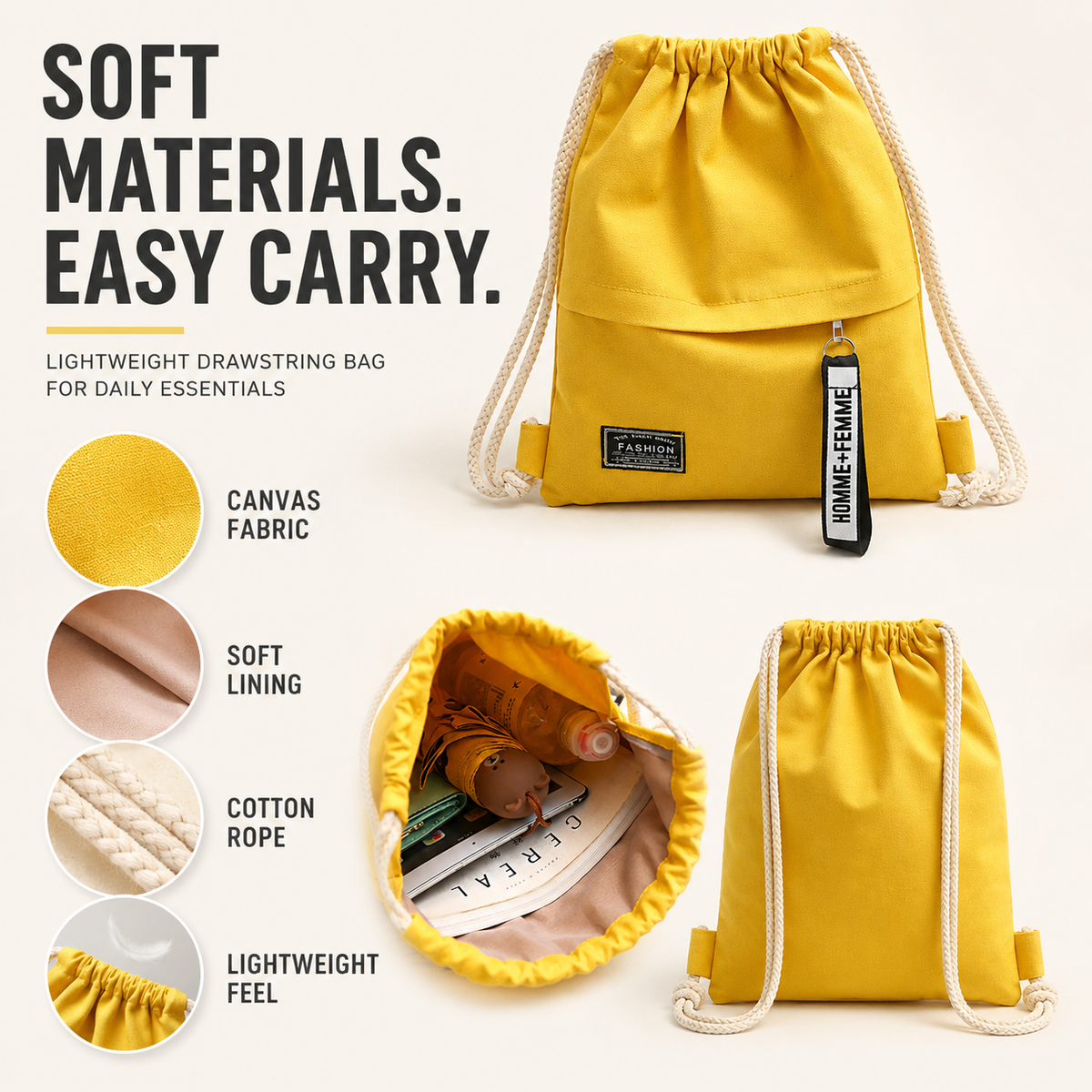 Soft Drawstring Backpack