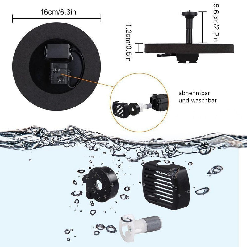 Solar Fountain Pump for Pond, Bird Bath, or Garden Decoration