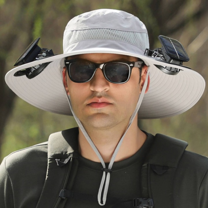 Solar Hat with Fan and UV Protection