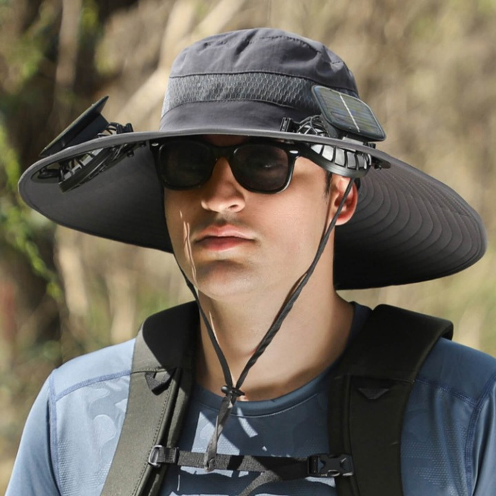 Solar Hat with Fan and UV Protection