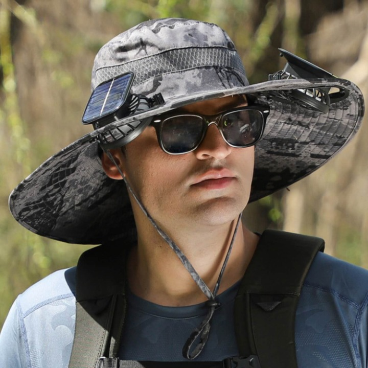 Solar Hat with Fan and UV Protection