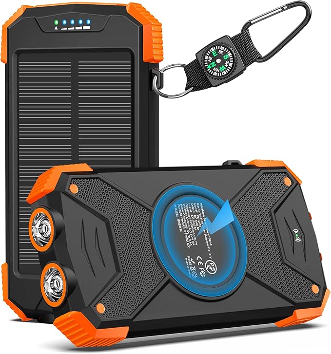 Solar Power Bank Emergency Battery IPX4