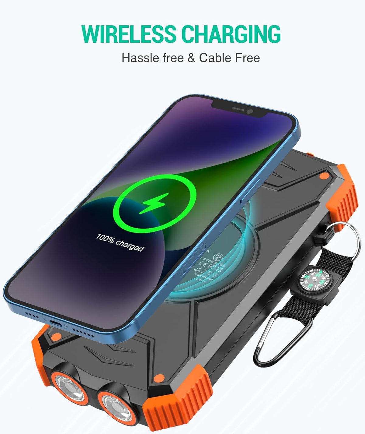 Solar Power Bank Emergency Battery IPX4