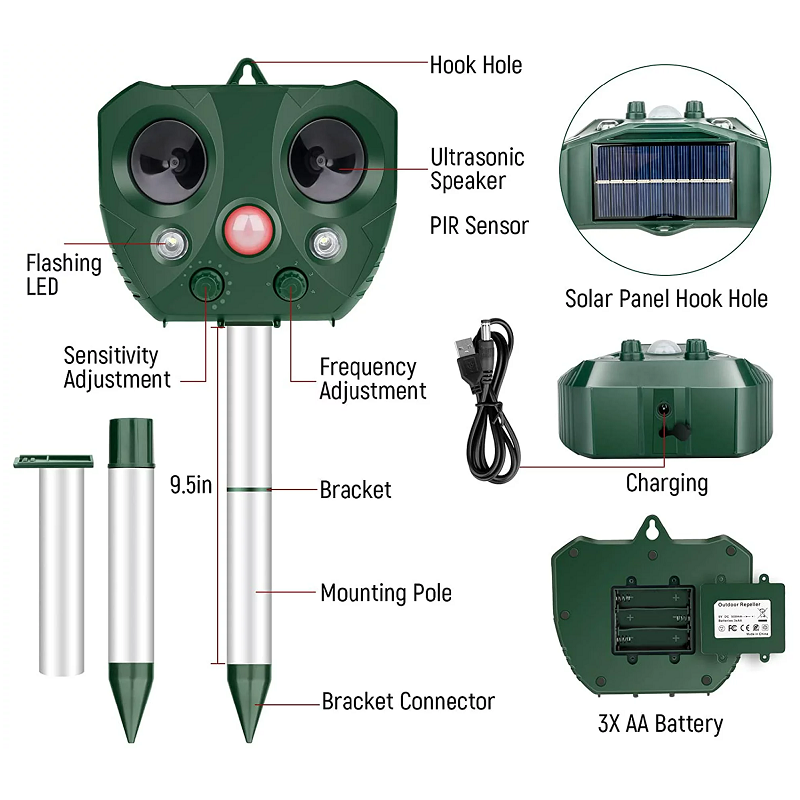 Solar-Powered Ultrasonic Bird Repeller