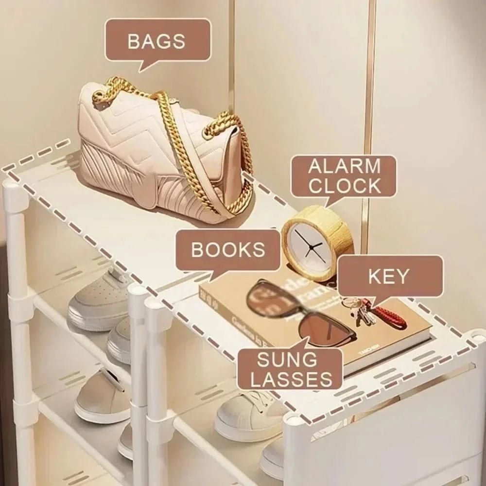 Stackable Corner Shoe Rack with Space-Saving Design for Various Shoes
