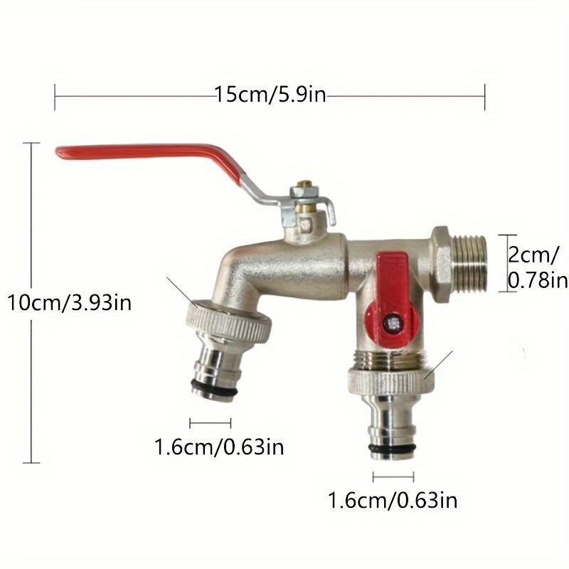 Stainless Steel Dual-Outlet Garden Tap – Rust-Resistant 2-Way Faucet with Quick Connector & Independent Valves