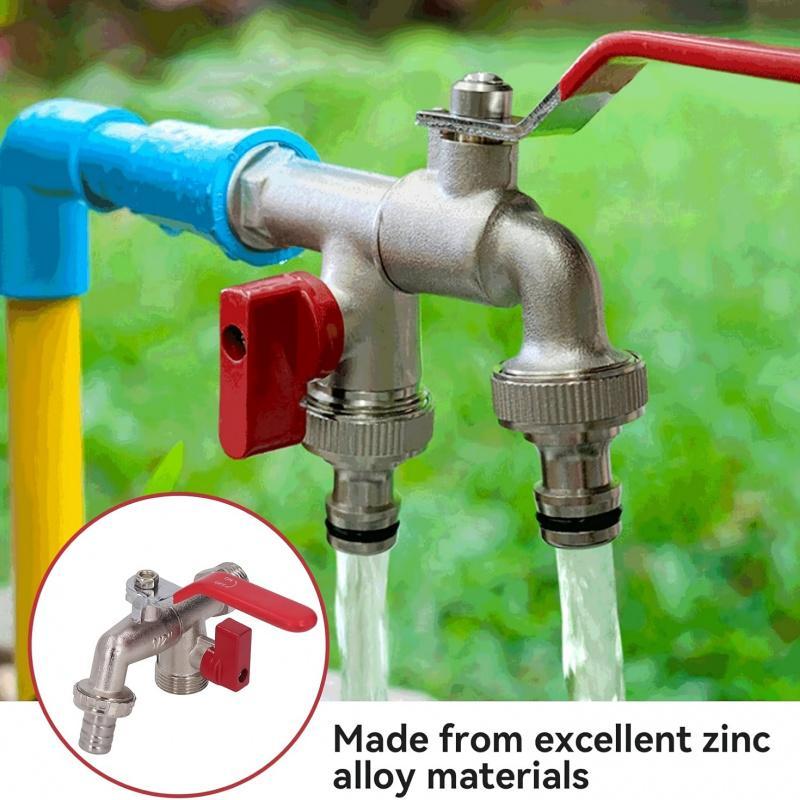 Stainless Steel Dual-Outlet Garden Tap – Rust-Resistant 2-Way Faucet with Quick Connector & Independent Valves