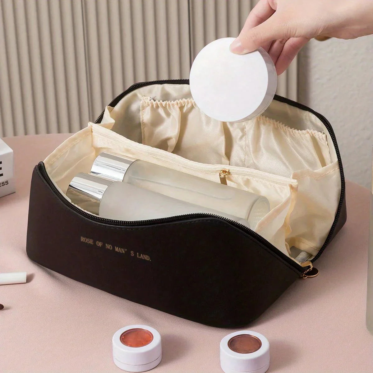 Travel-Friendly Cosmetic Bag - Zippered Makeup Organizer