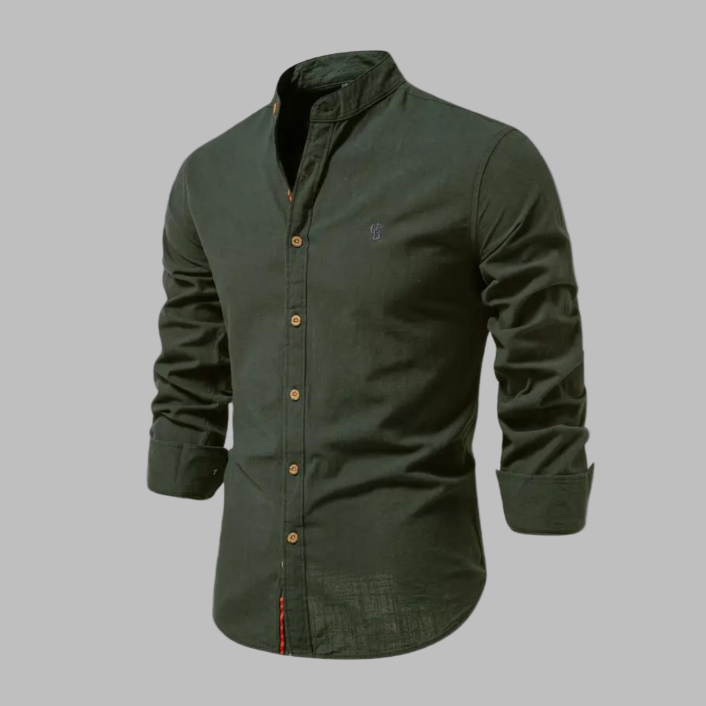 Trendy Men's Long-Sleeve Polo Shirt