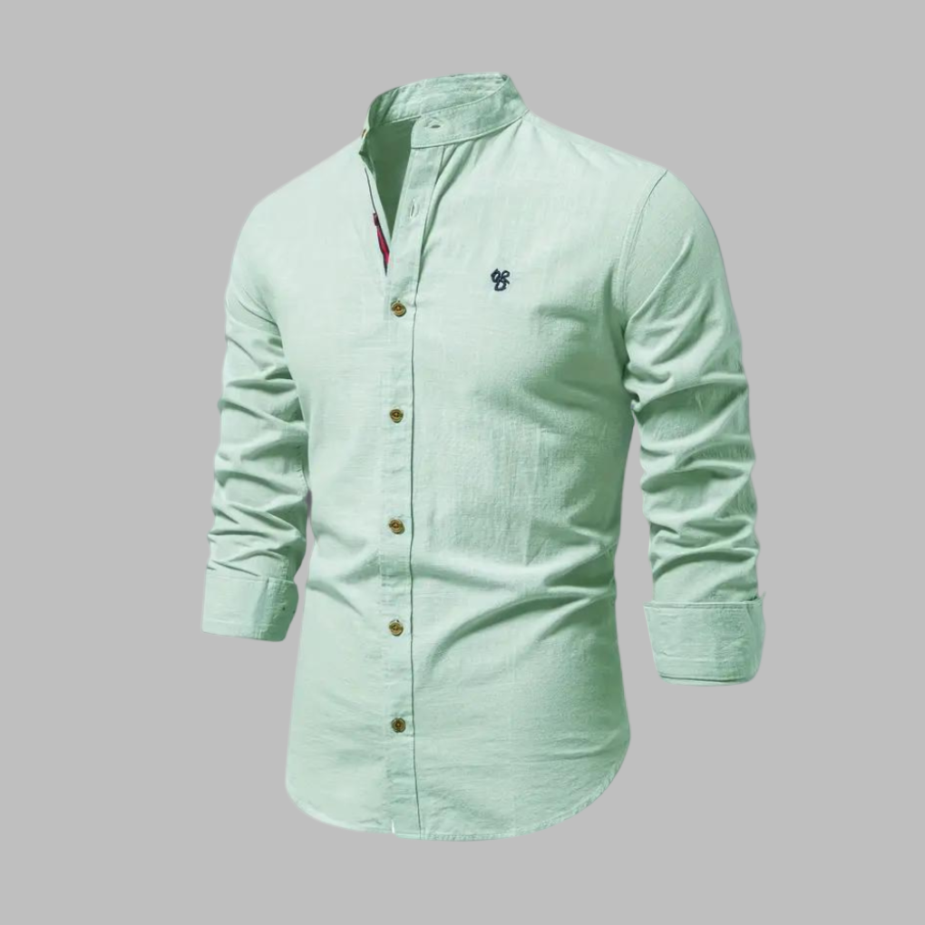 Trendy Men's Long-Sleeve Polo Shirt
