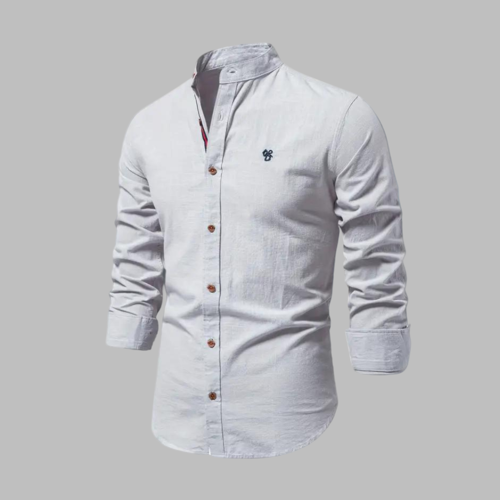 Trendy Men's Long-Sleeve Polo Shirt