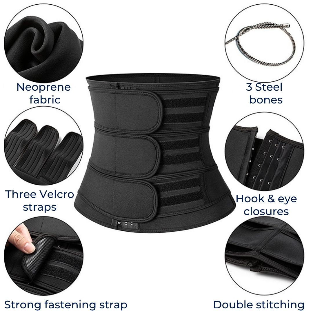 Triple Compression Breathable Neoprene Waist Trainer Belt for Post-Workout and Postpartum Use