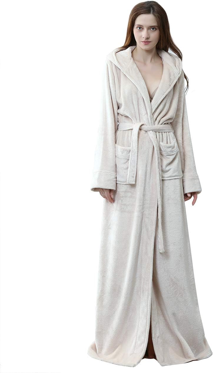 Unisex Fluffy Bathrobe with Hood, Warm & Soft