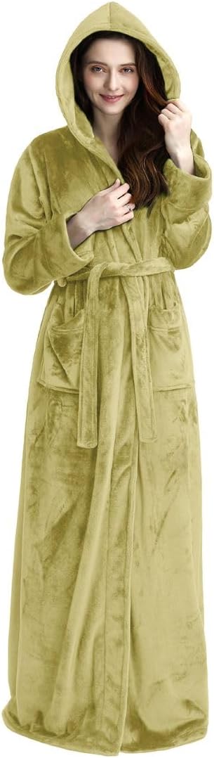 Unisex Fluffy Bathrobe with Hood, Warm & Soft