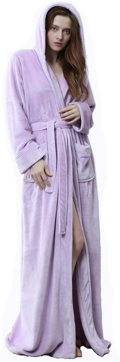 Unisex Fluffy Bathrobe with Hood, Warm & Soft