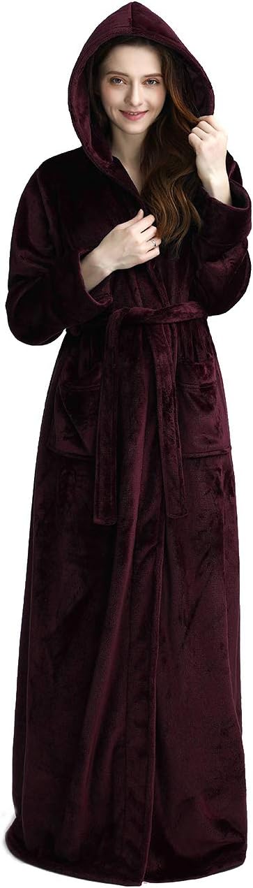 Unisex Fluffy Bathrobe with Hood, Warm & Soft