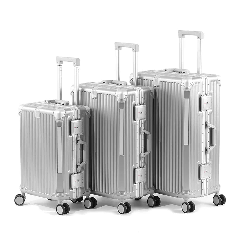 Unisex Hardside Suitcase with Aluminum Frame – Safe & Stylish Travel