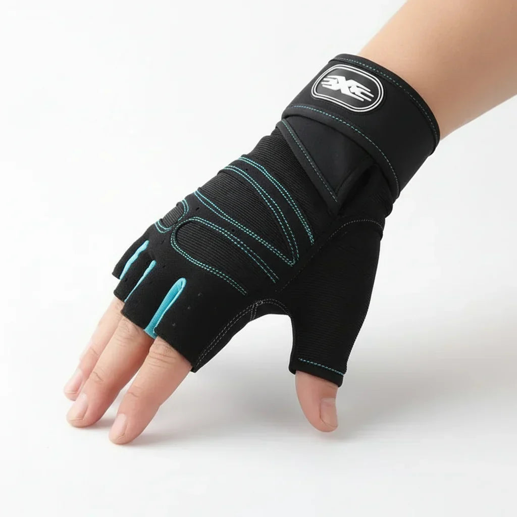 Unisex Shock-Absorbing Workout Gloves with Wrist Support