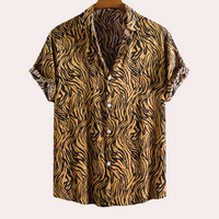Unisex Tiger Print Shirt – Stylish Summer Button-Down