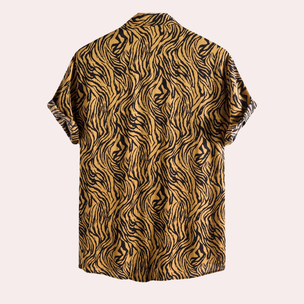 Unisex Tiger Print Shirt – Stylish Summer Button-Down