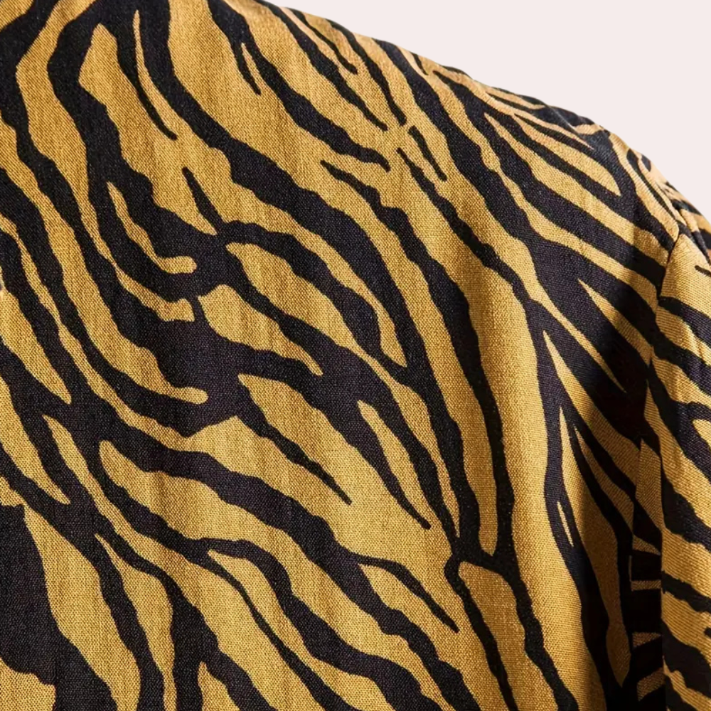 Unisex Tiger Print Shirt – Stylish Summer Button-Down