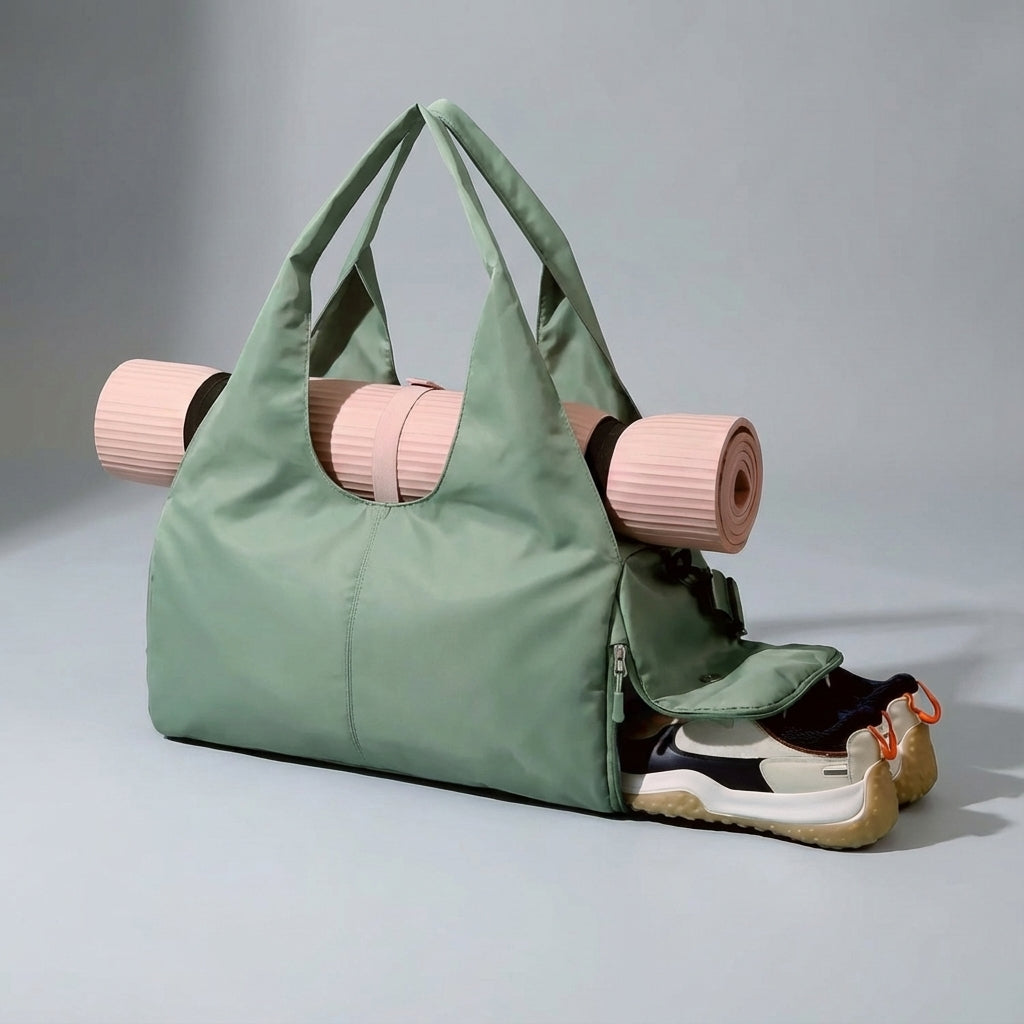 Unisex Water-Resistant Gym Bag with Shoe Compartment