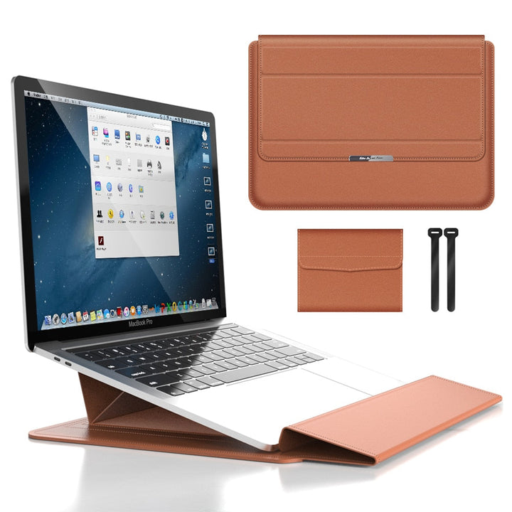 Unisex Waterproof Laptop Sleeve with Stand & Wrist Rest for Travel