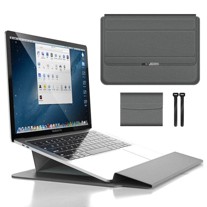 Unisex Waterproof Laptop Sleeve with Stand & Wrist Rest for Travel