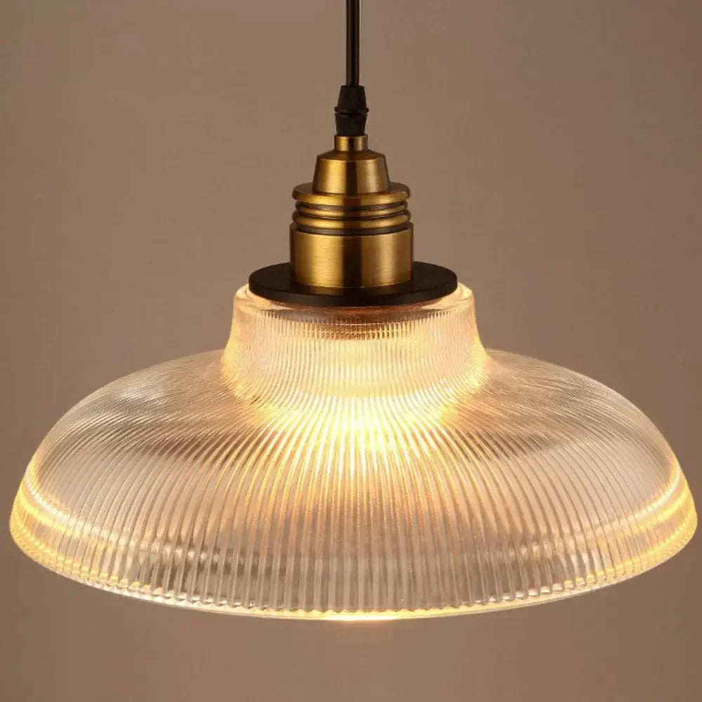 Vintage Scandinavian Glass Pendant Light