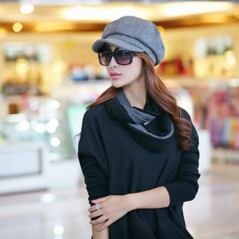 Vintage-Style Newsboy Cap for Winter Comfort