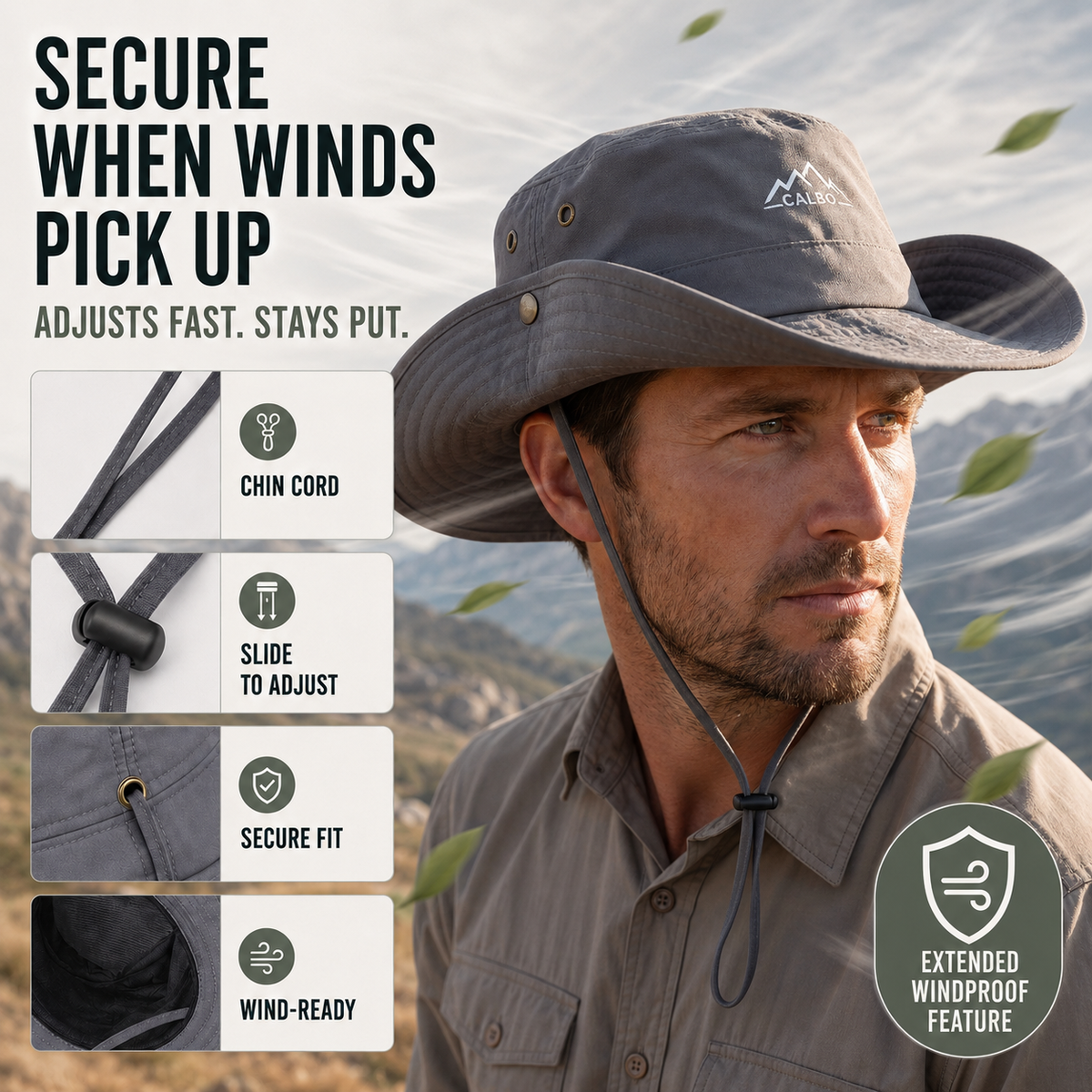 Wide-Brim Waterproof Outdoor Hat