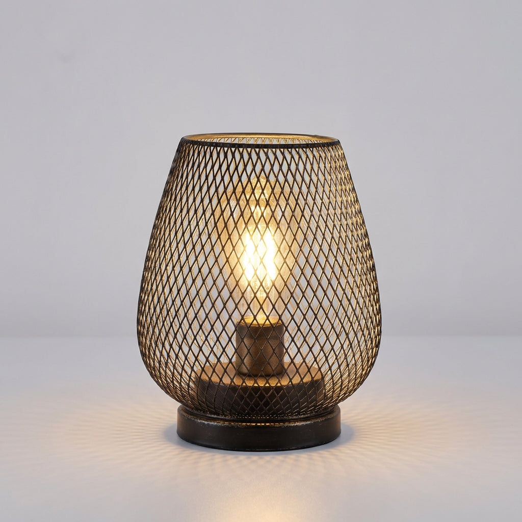 Wireless LED Table Lamps with Warm Light and Mesh Shade – Set of 2