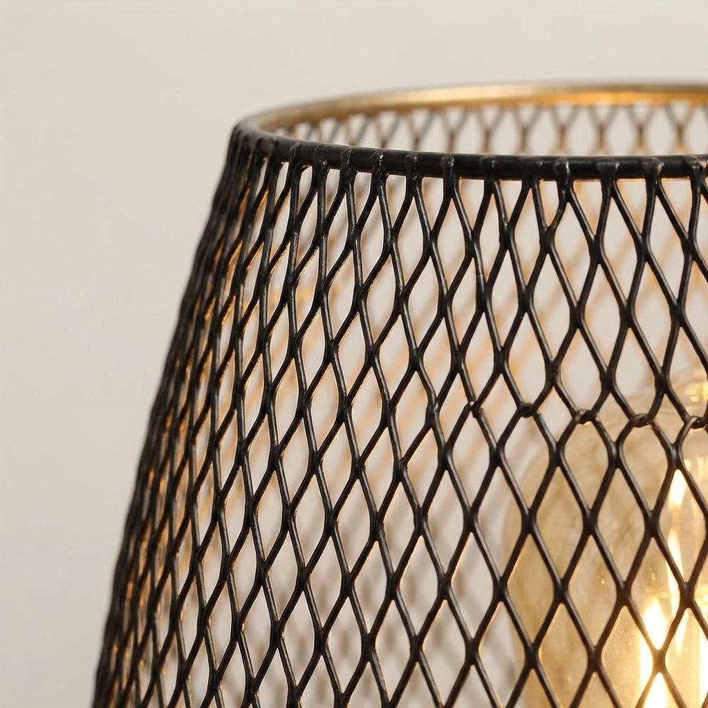 Wireless LED Table Lamps with Warm Light and Mesh Shade – Set of 2